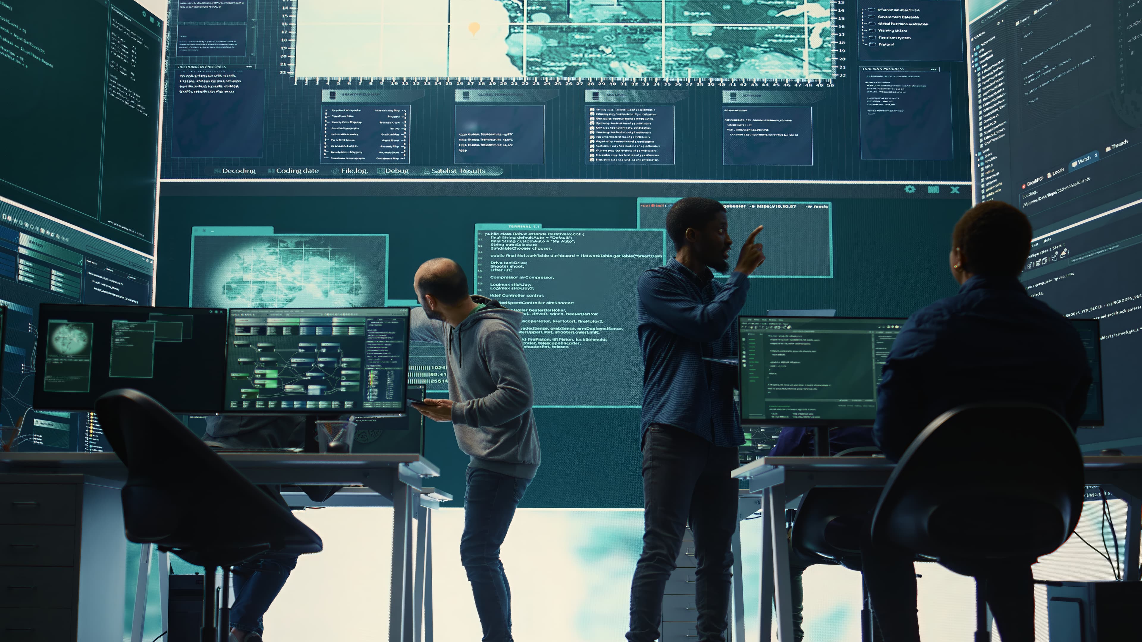 High-performing team collaborating in a modern office